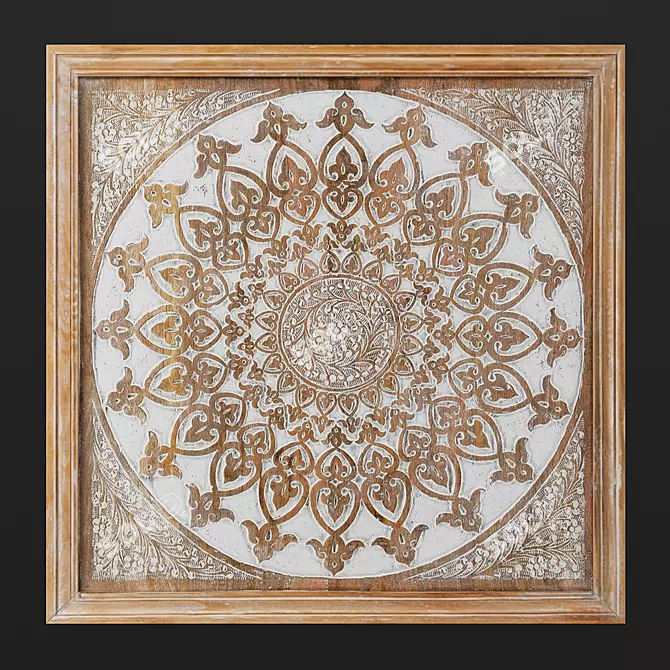 Elegant Wood Mandala Wall Art 3D model image 1