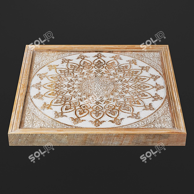 Elegant Wood Mandala Wall Art 3D model image 3
