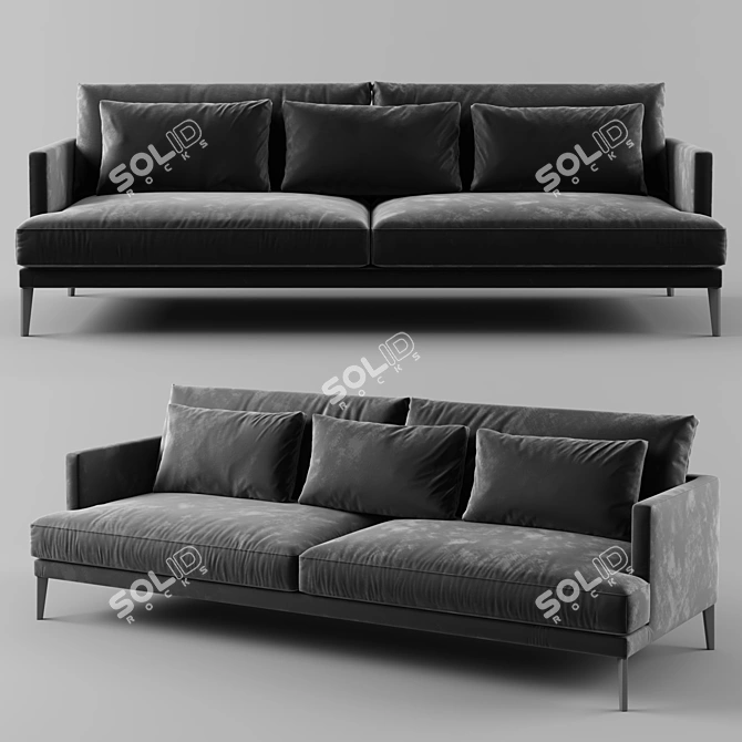 Transforming Elegance: Paraiso Fabric Sofa 3D model image 1