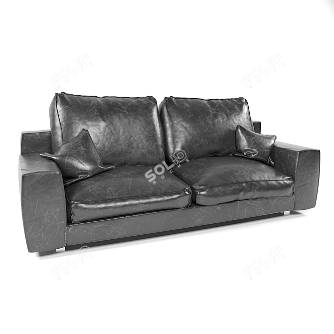 Modern Black Leather Sofa
(Современный черный кожаный диван) 3D model image 1