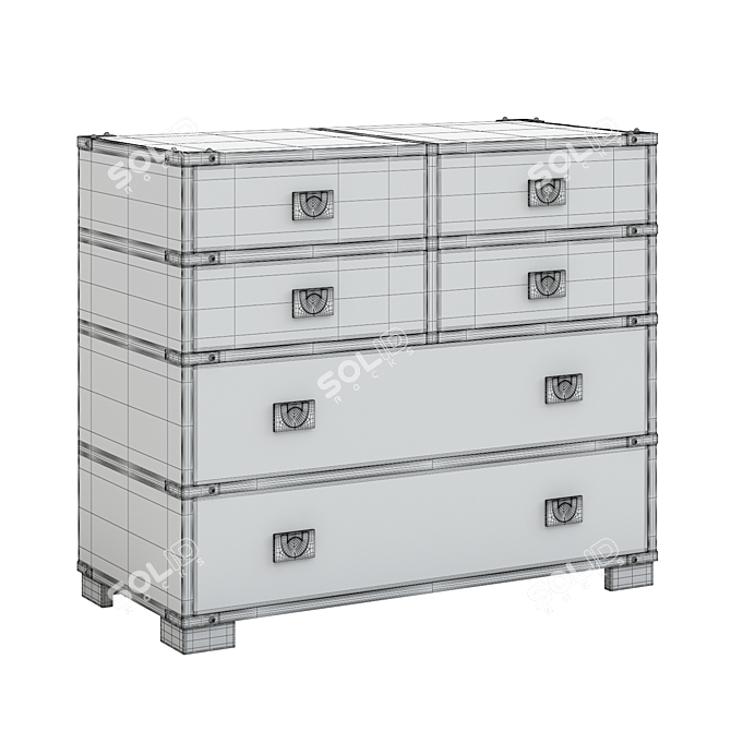 Pottery Barn Devon Dresser: Exquisite 3D Model 3D model image 2