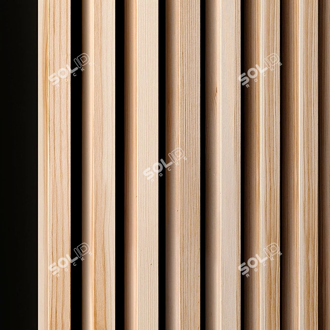 Versatile Wooden Wall Planks for Home and Commercial Spaces 3D model image 2