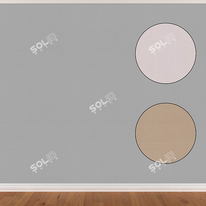 Seamless Wallpaper Set - 3 Color Options 3D model image 1