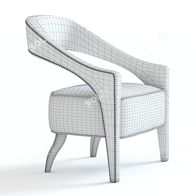 West Elm Wolseley Armchair: High-Detailed 3D Model 3D model image 2