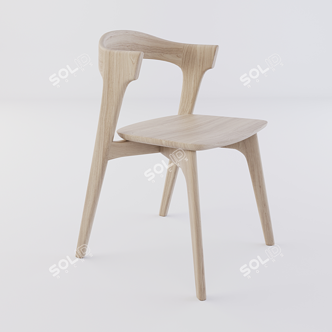 Ethnicraft Bok Oak Dining Chair 3D model image 1