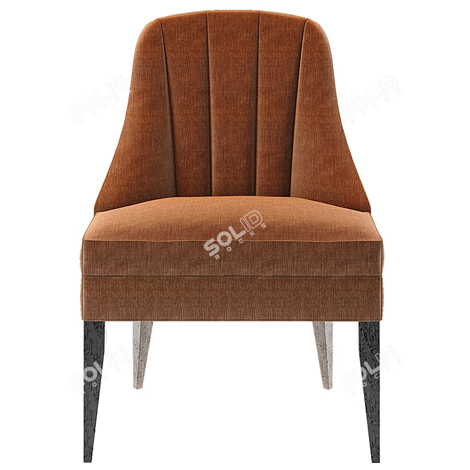 Luxury Striped Velvet Armchair 3D model image 2