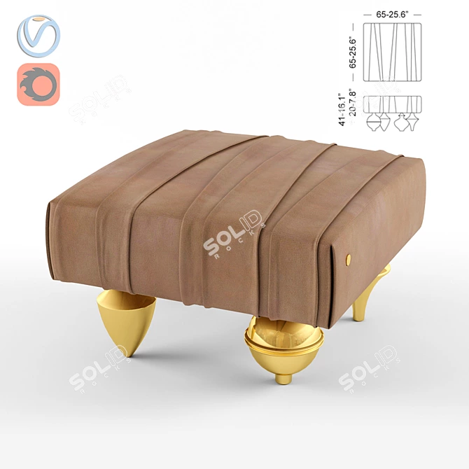 Luxury Il Pezzo 1 Pouf: Elegant Comfort 3D model image 1