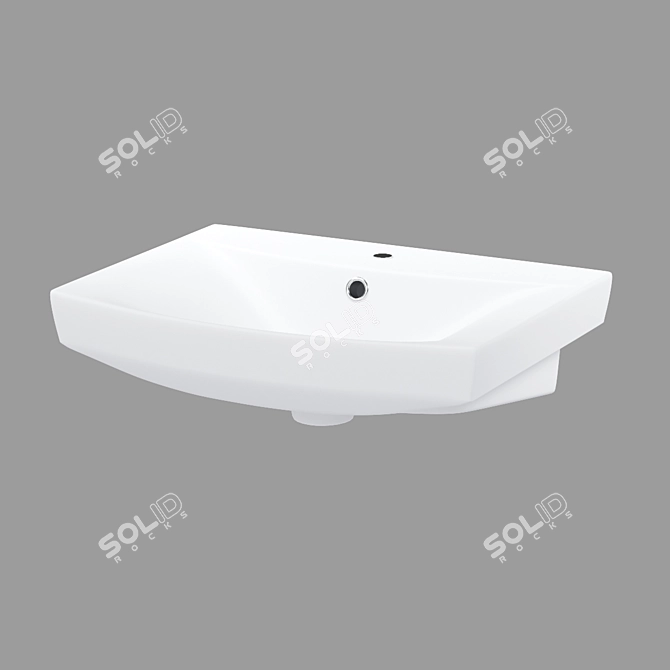 Elegant Carina 50: White Basin 3D model image 1