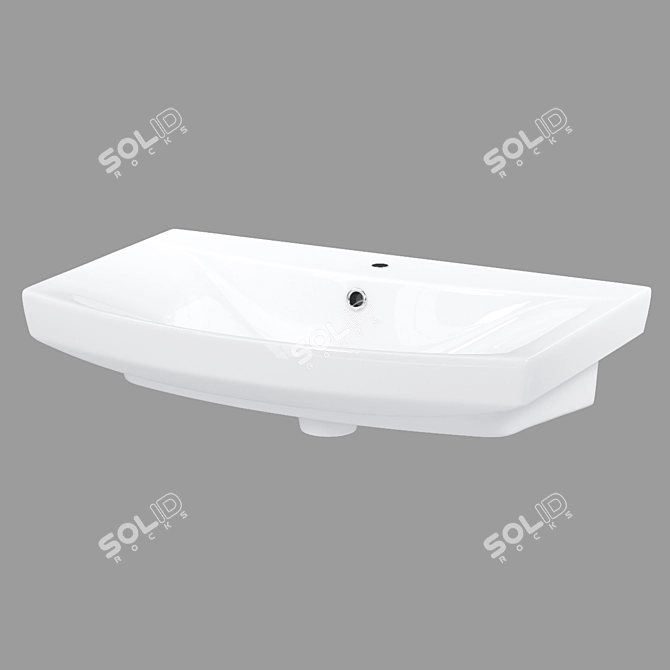 Carina 70: Modern White Inset Sink 3D model image 1