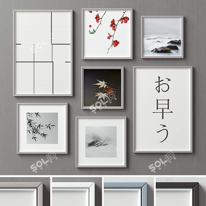 7-Piece Picture Frames Set-93 3D model image 1