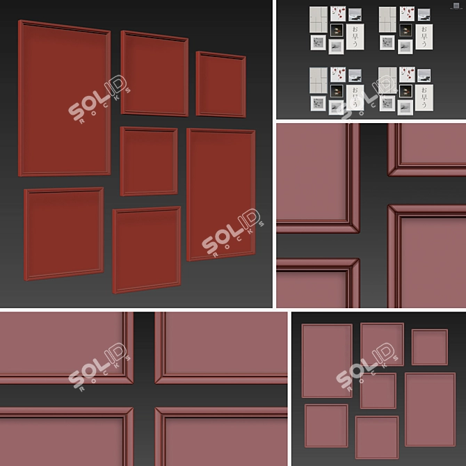 7-Piece Picture Frames Set-93 3D model image 3