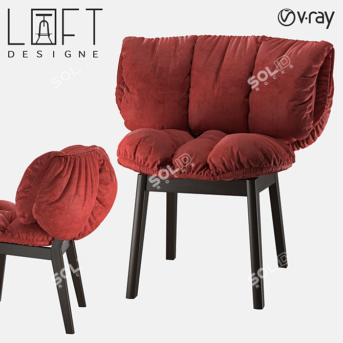 LoftDesign Armchair 1672: Modern, Stylish, Comfortable 3D model image 1