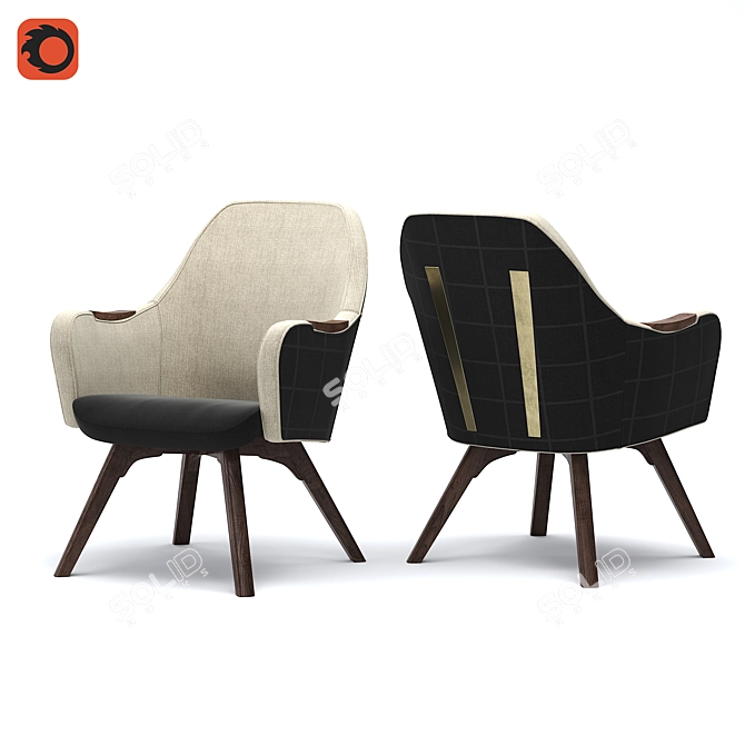 Mex+Wooden+Armchair 3D model image 1