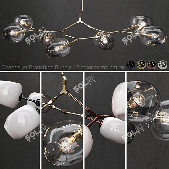 Branching Bubble 7-Lamp Collection 3D model image 1