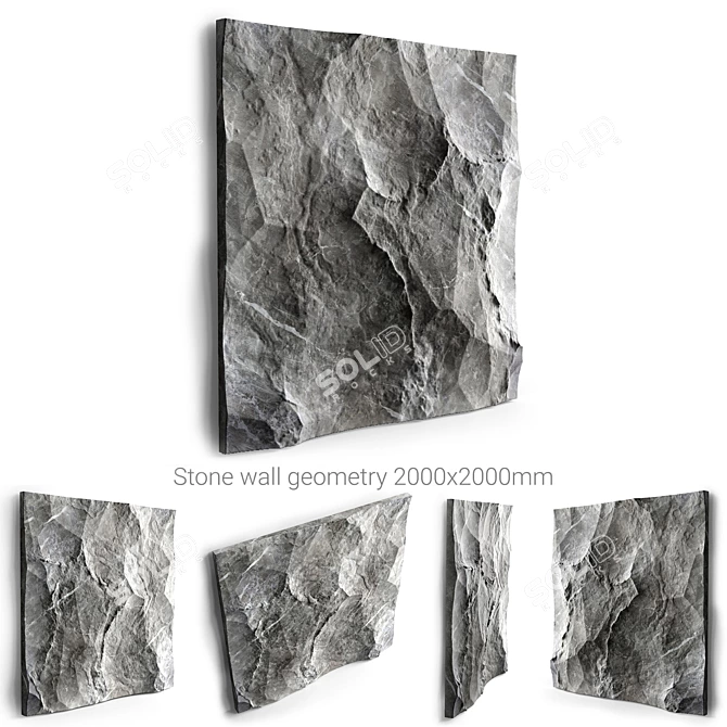 Modern Stone Wall Decor 3D model image 1