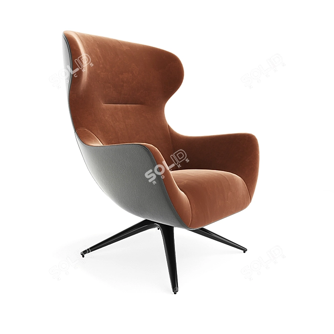 Poliform Mad Joker Revolving Armchair: Contemporary Comfort and Style 3D model image 2