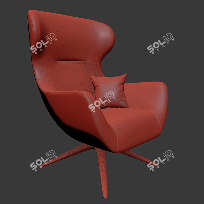 Poliform Mad Joker Revolving Armchair: Contemporary Comfort and Style 3D model image 3