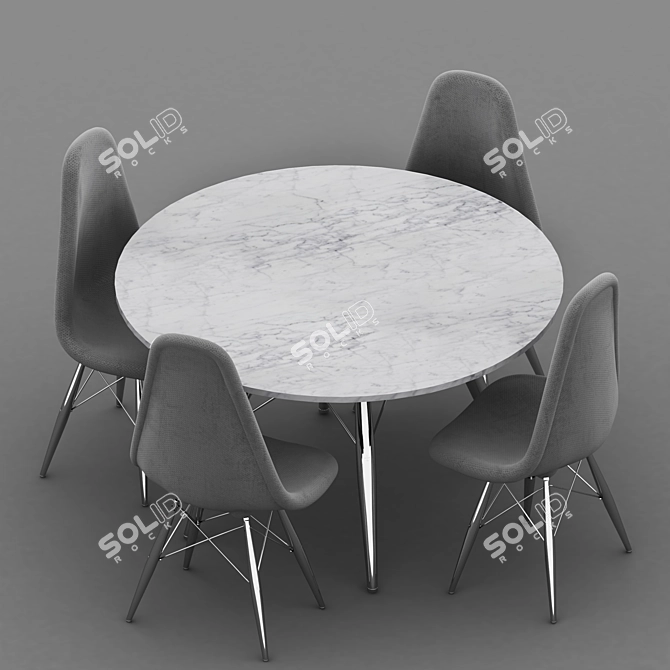 Modern Dining Table Set 3D model image 1