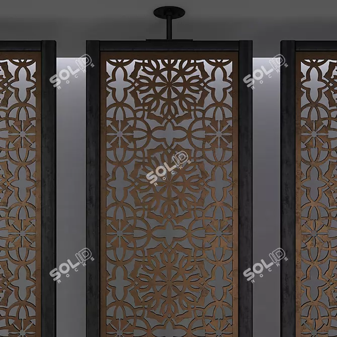 Elegant Aluminum Screen Divider 3D model image 6