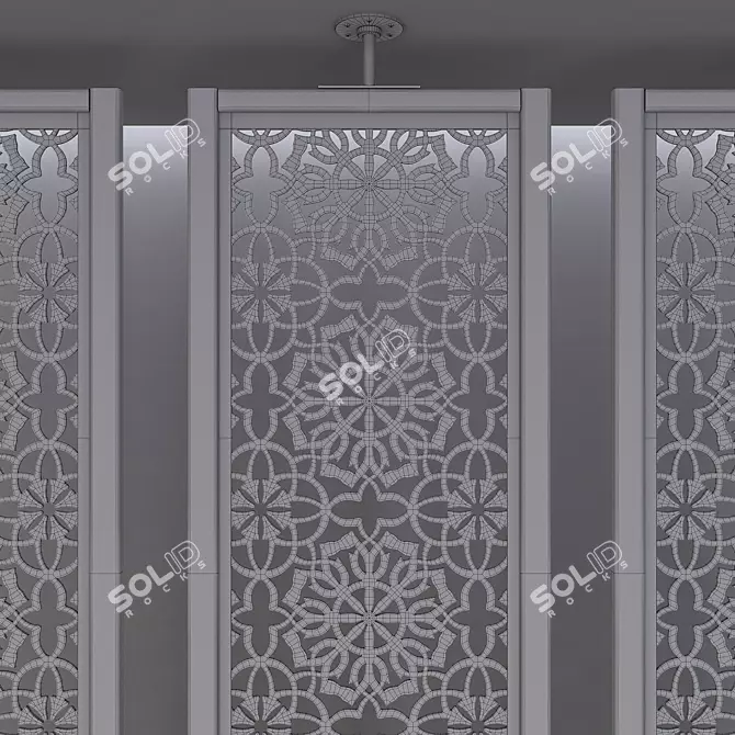 Elegant Aluminum Screen Divider 3D model image 7