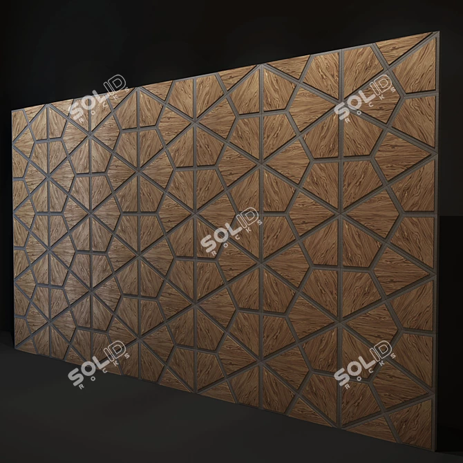 Islamic Hexagonal Wall Panel 3D model image 2