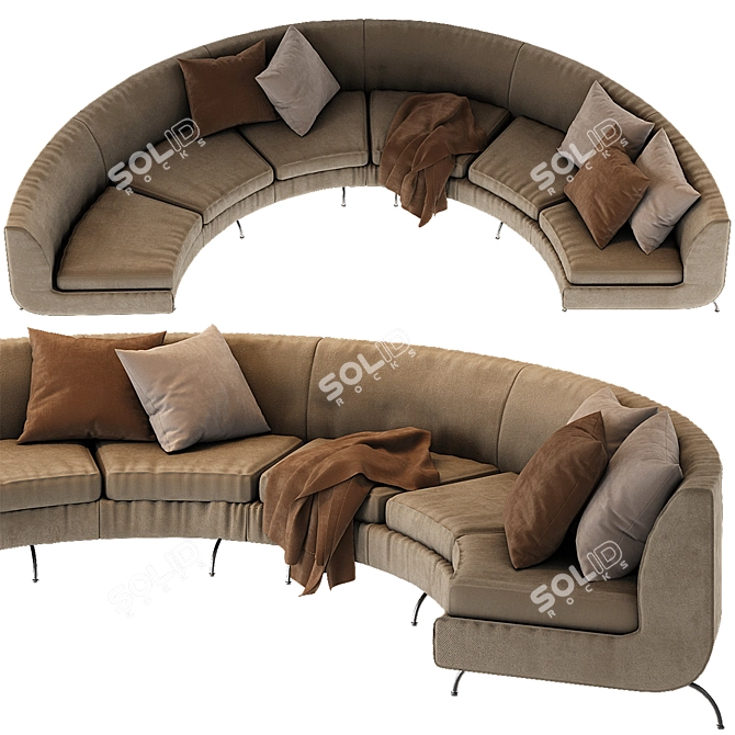 Contemporary Dubuffet Minotti Sofa 3D model image 2
