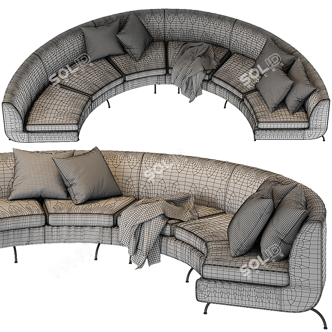 Contemporary Dubuffet Minotti Sofa 3D model image 3