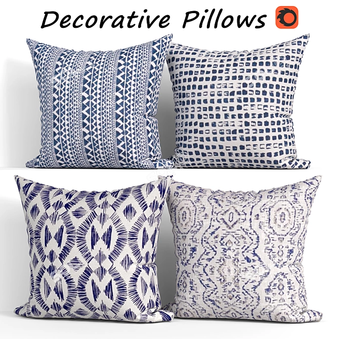 Decorative Pillow Set - Elegant Home Décor 3D model image 1