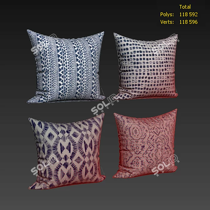 Decorative Pillow Set - Elegant Home Décor 3D model image 2