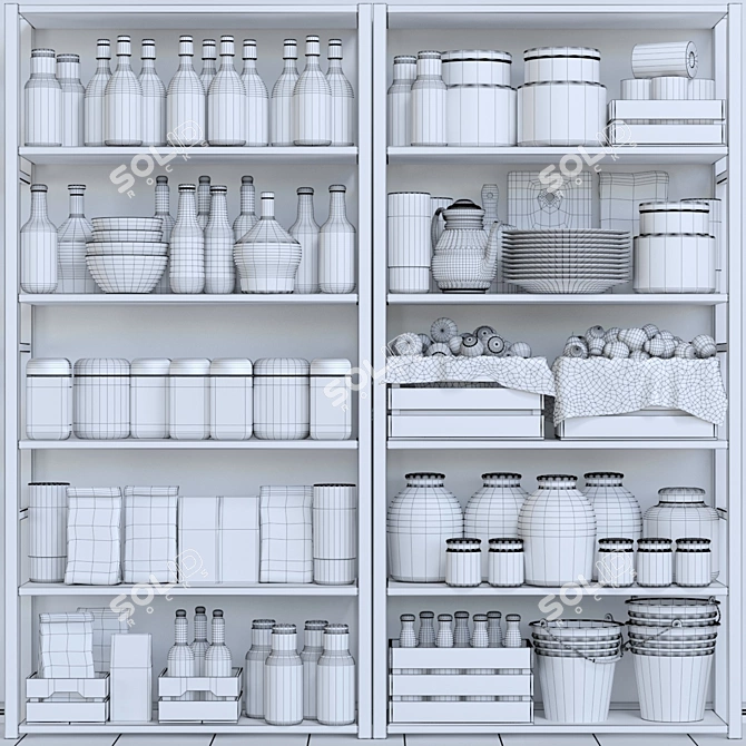 Kitchen Organizer Shelf 3D model image 3