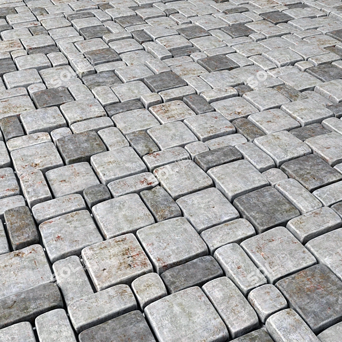 Vintage Stone Blocks for Stylish Paving 3D model image 1