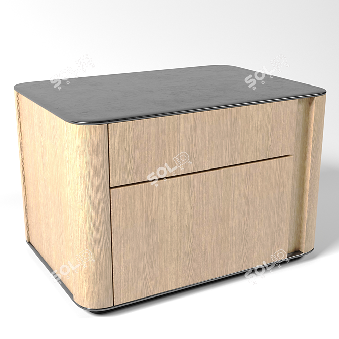 Modern AGERA Nightstand: Sleek Design, Spacious Storage 3D model image 1