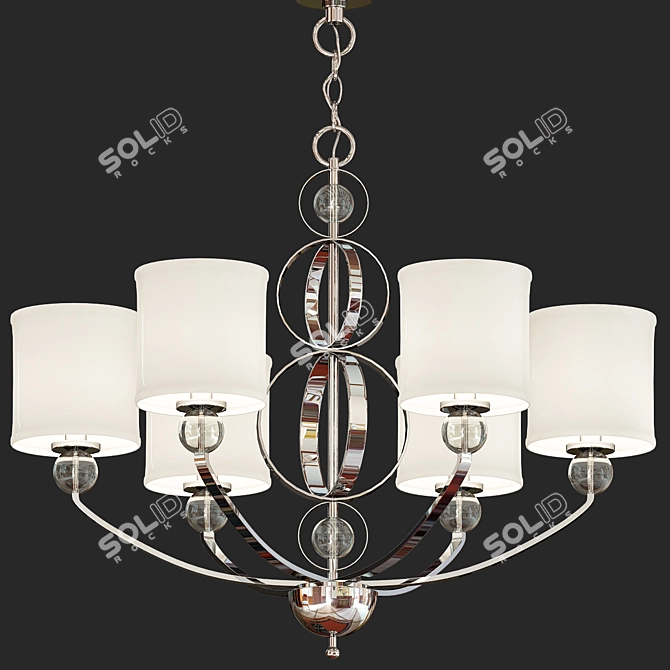 Title: Elegant Cerchi Six-Light Chandelier 3D model image 1
