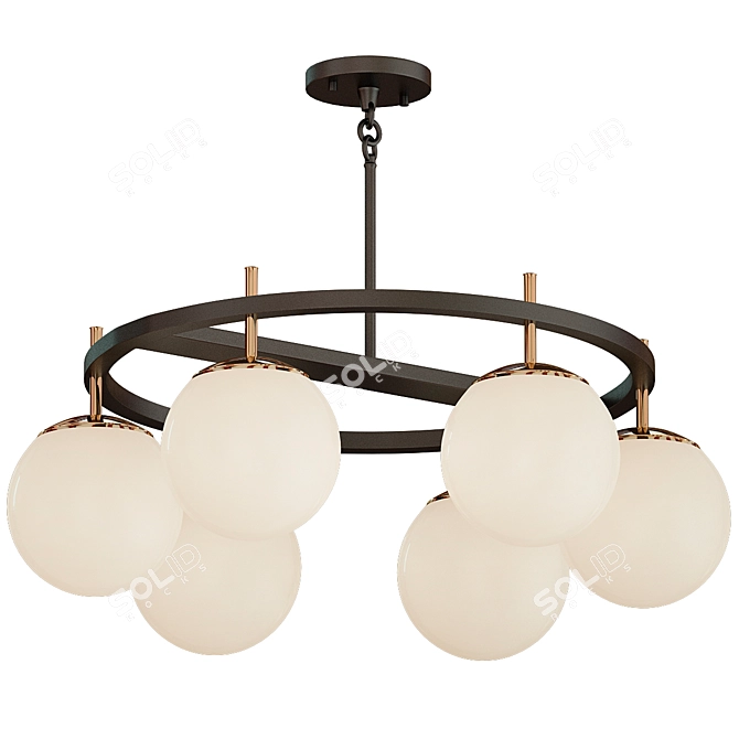 Elegant Alluria Pendant in Black 3D model image 1