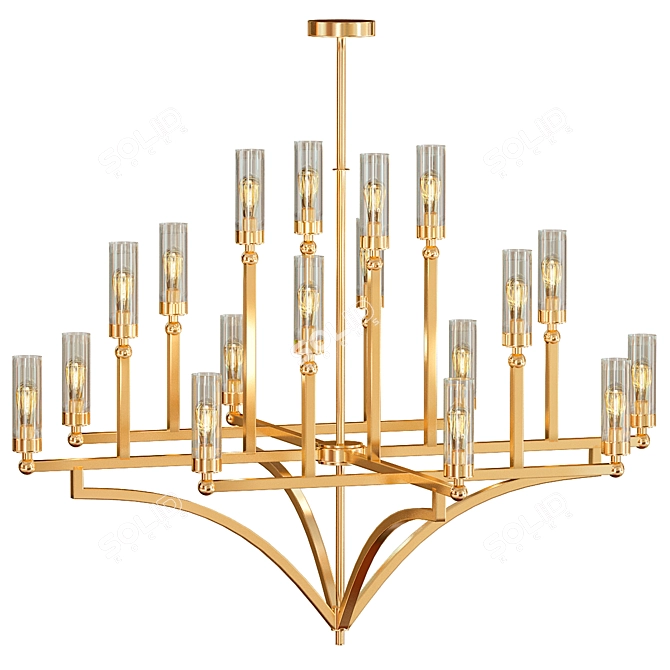 Regan Chandelier: Capital Gold Elegance 3D model image 1