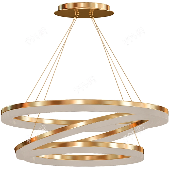 Elegant LED Chandelier Trio 3D model image 1