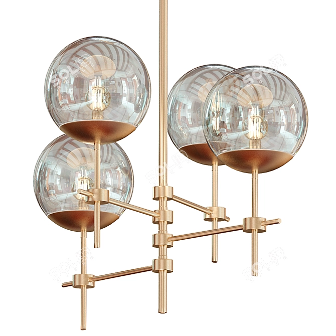 Elegant Crystal Pendant Chandelier 3D model image 1