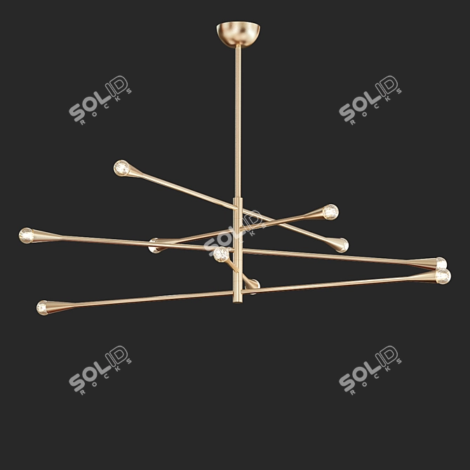 Elegant Crystal Kaia Chandelier 3D model image 1