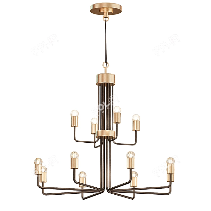 Elegant Le Marais 12-Light Chandelier 3D model image 1