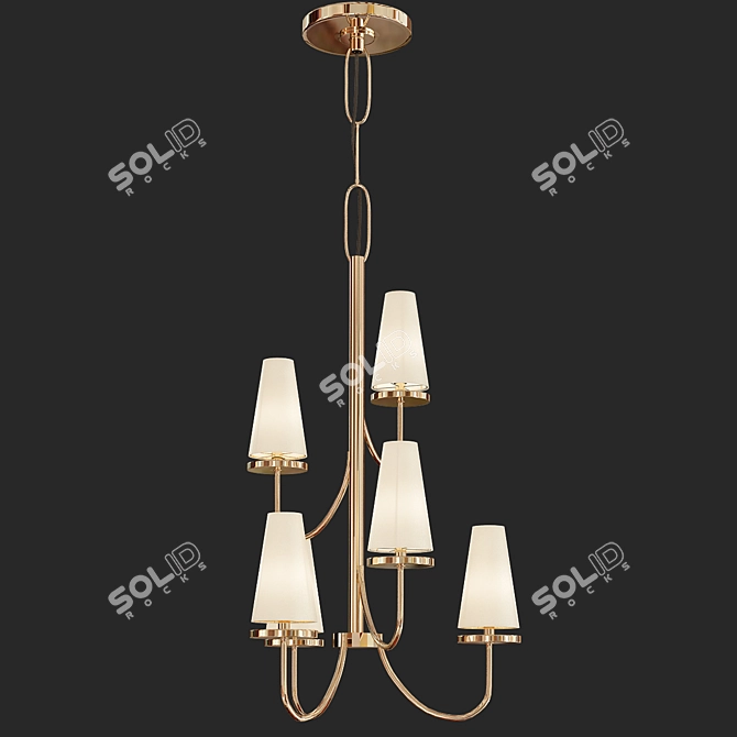 Elegant White Marcel Chandelier 3D model image 1