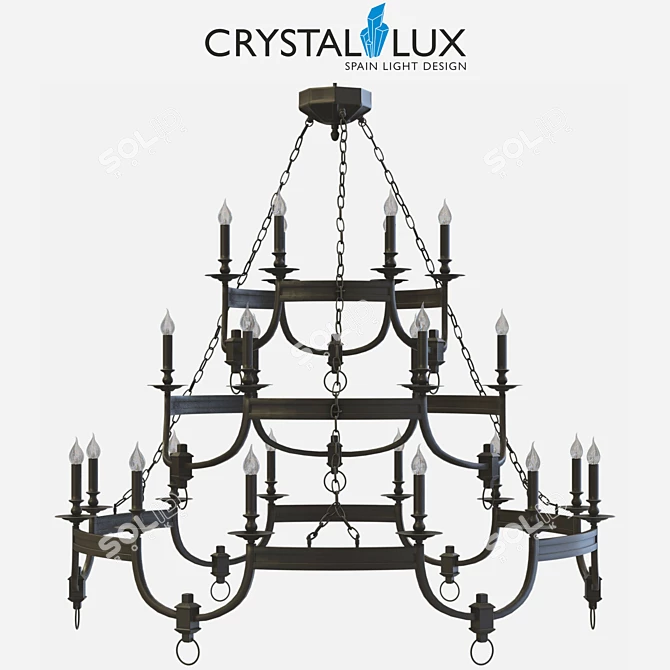 Crystal Lux Suerte Brown SP12 Chandelier 3D model image 1