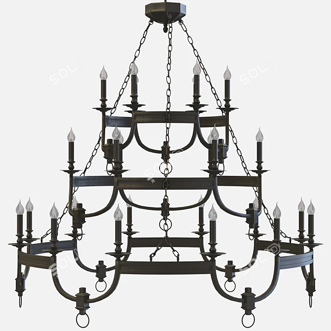 Crystal Lux Suerte Brown SP12 Chandelier 3D model image 2