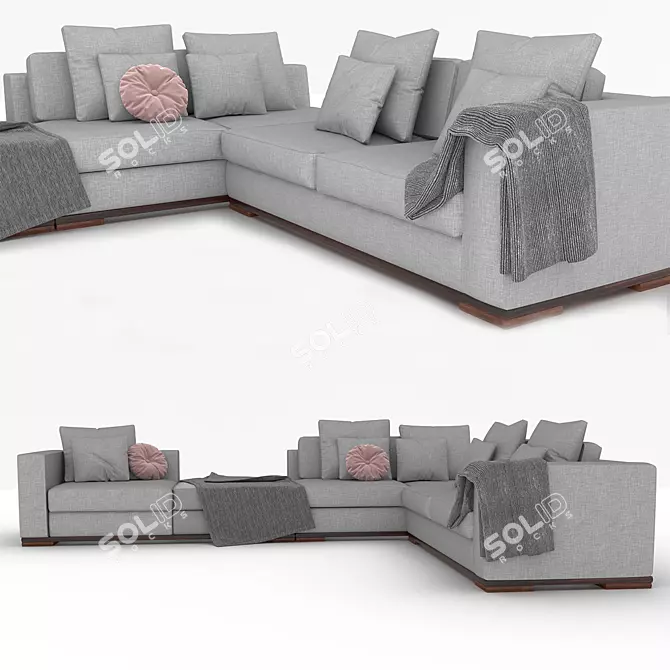 Vintage-inspired Heritage Sofa 3D model image 1
