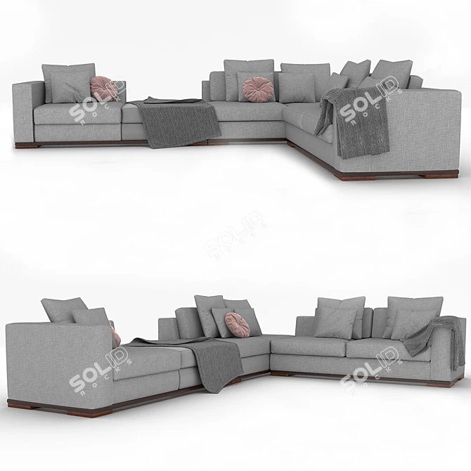 Vintage-inspired Heritage Sofa 3D model image 2