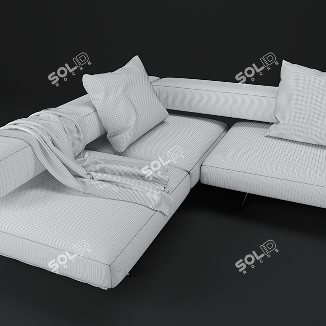 Luxury Wing Sectional Sofa 3D model image 3