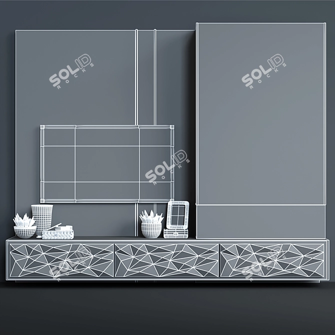 Marble Modern Fireplace 3D model image 3