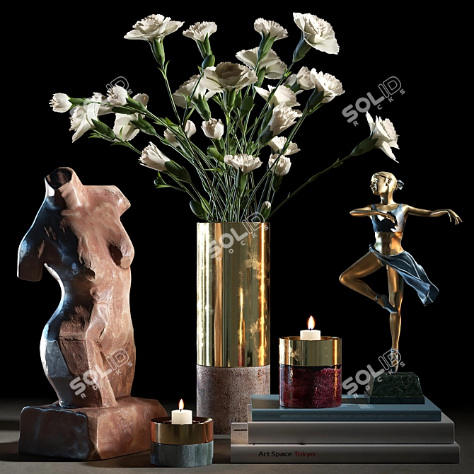 Elegant Sculpture Set 3D model image 1