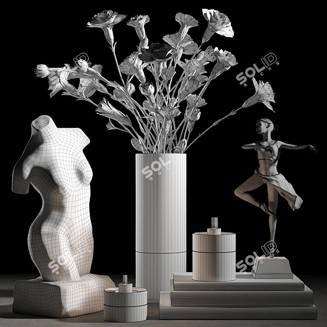 Elegant Sculpture Set 3D model image 3