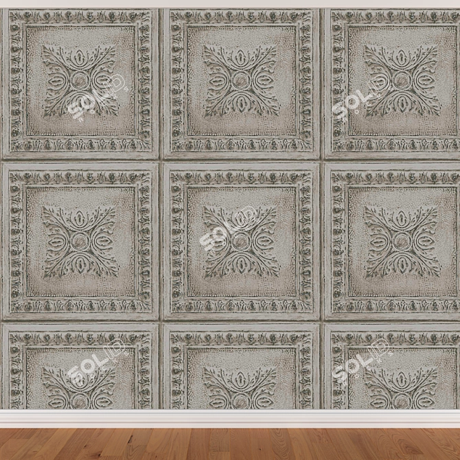 Seamless Wallpapers Set - 3 Colors 3D model image 3