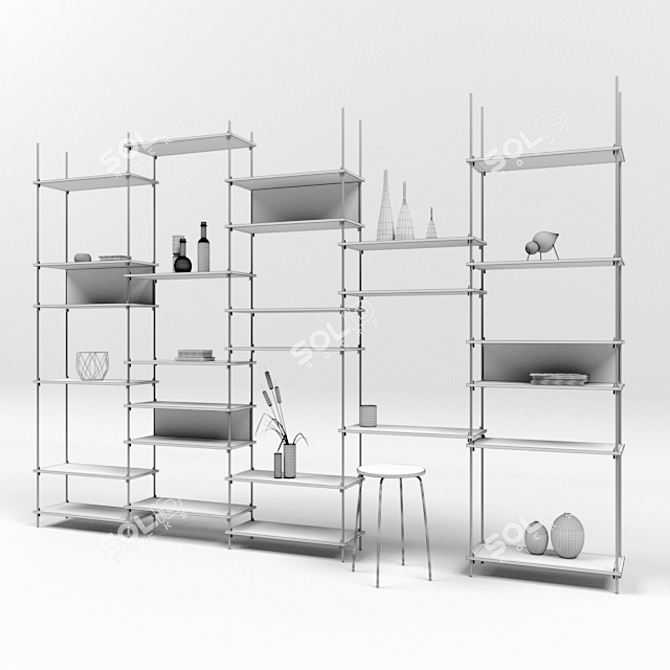 Minimalist Shelving System by Moebe 3D model image 2